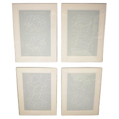 „Weiße Stickereien auf Grau“ Drucke von Josef Albers