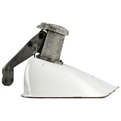White Enamel Benjamin Vintage Industrial Cast Aluminum Factory Wall Light