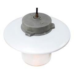 White Enamel Frosted Glass Pendant Light