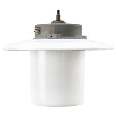 White Enamel Opaline Glass Pendant Lights