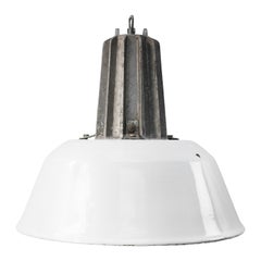 White Enamel Vintage Industrial Cast Aluminum Pendant Lamp