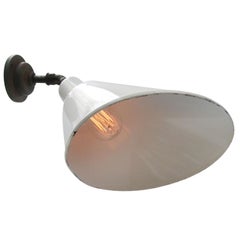 White Enamel Vintage Industrial Cast Iron Factory Sconces Wall Lights