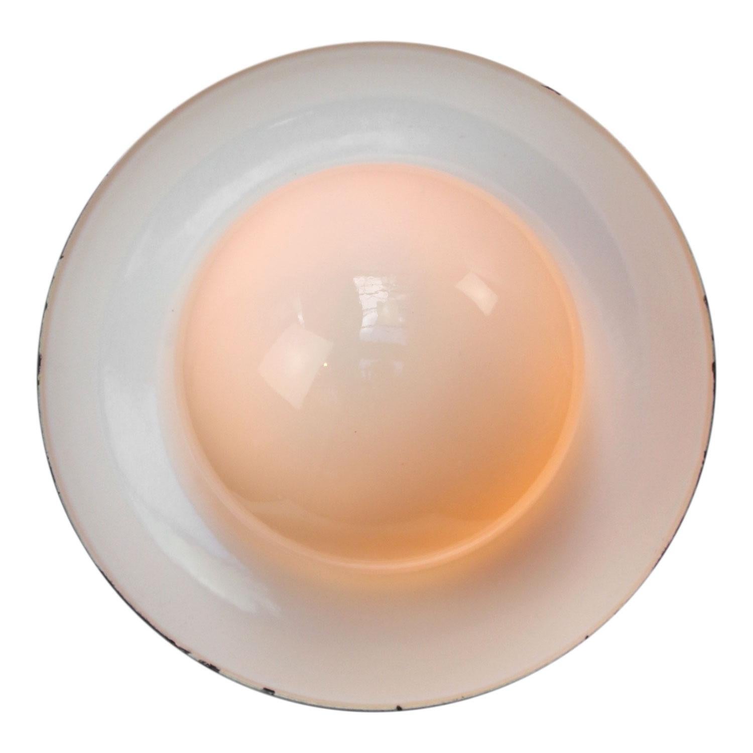 white enamel pendant light