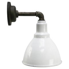 White Enamel Vintage Industrial Cast Iron Scone Wall Light