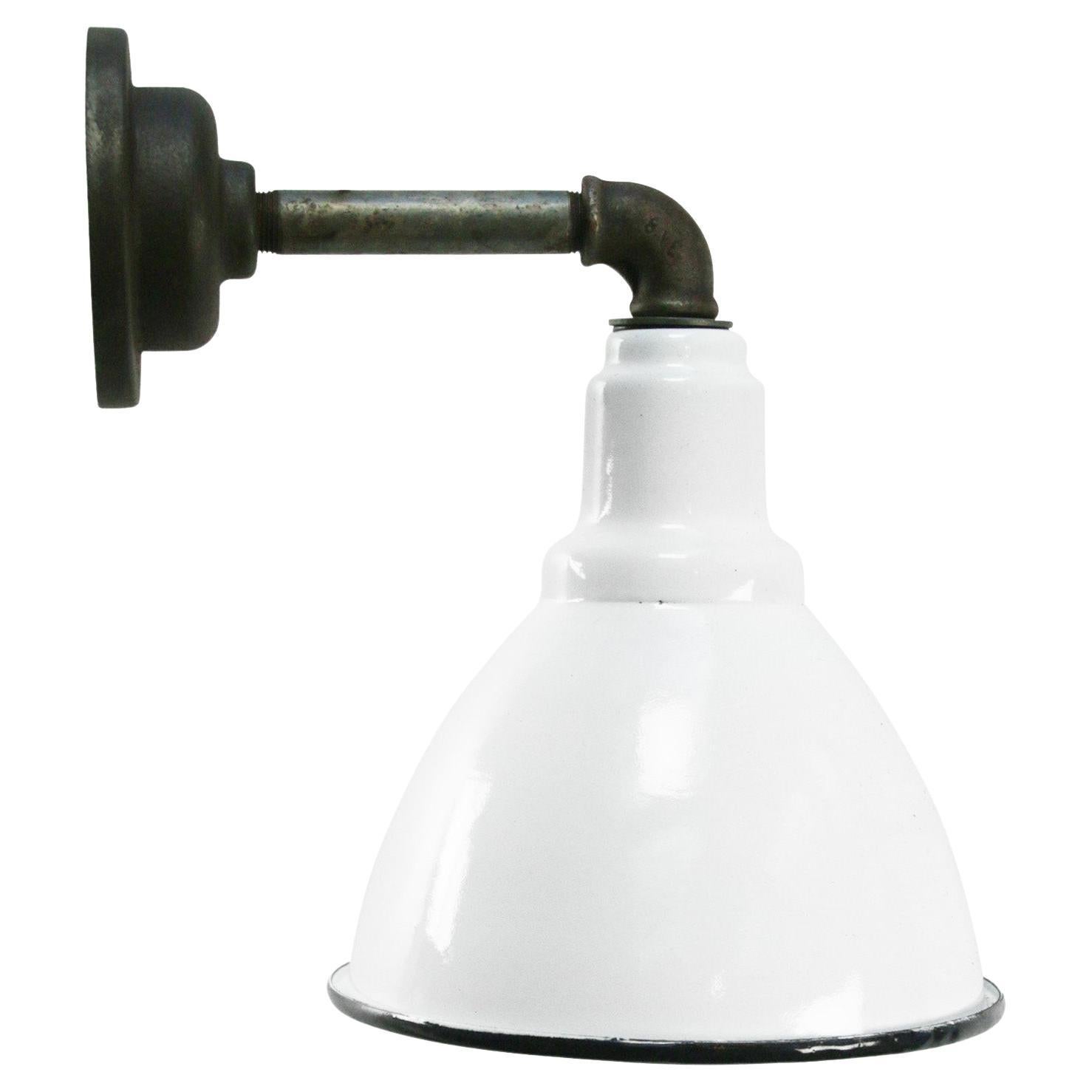 Weiß emailliert Vintage Industrie Gusseisen Wandlampen Lights