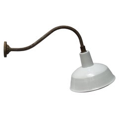 White Enamel Vintage Industrial Cast Iron Wall Lamps