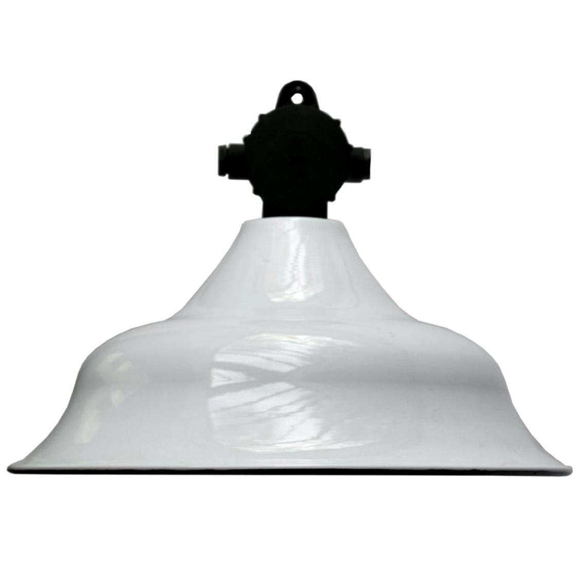 White Enamel Vintage Industrial Enamel Bakelite Top Factory Pendant Lamps