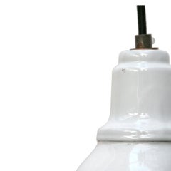 White Enamel Vintage Industrial Factory Pendant Light