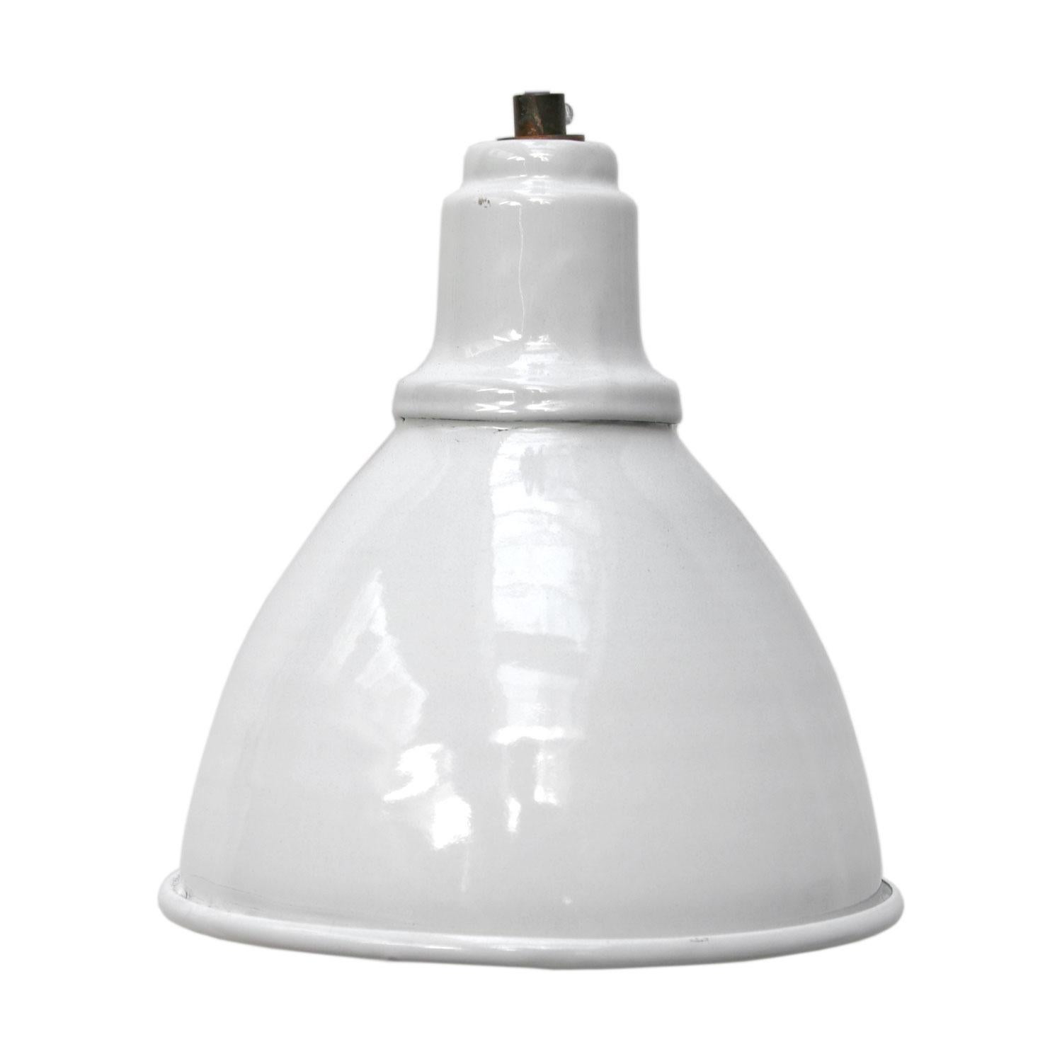 White Enamel Vintage Industrial Factory Pendant Lights 1