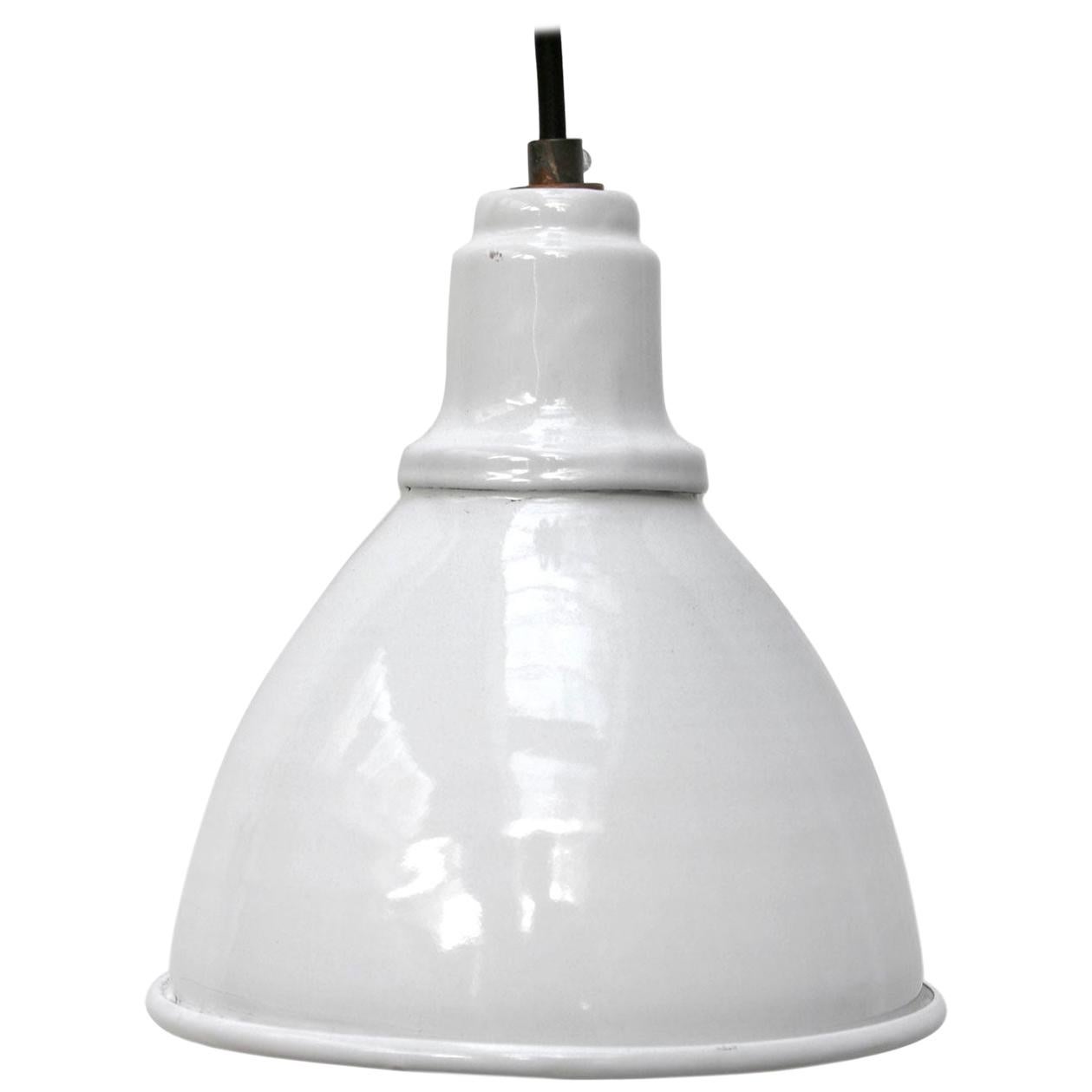 White Enamel Vintage Industrial Factory Pendant Lights