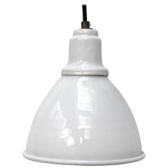 White Enamel Vintage Industrial Factory Pendant Lights