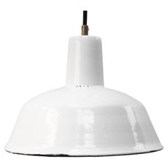 White Enamel Vintage Industrial Factory Pendant Lights