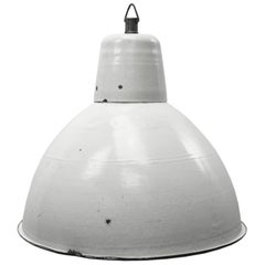 White Enamel Vintage Industrial Pendant Light