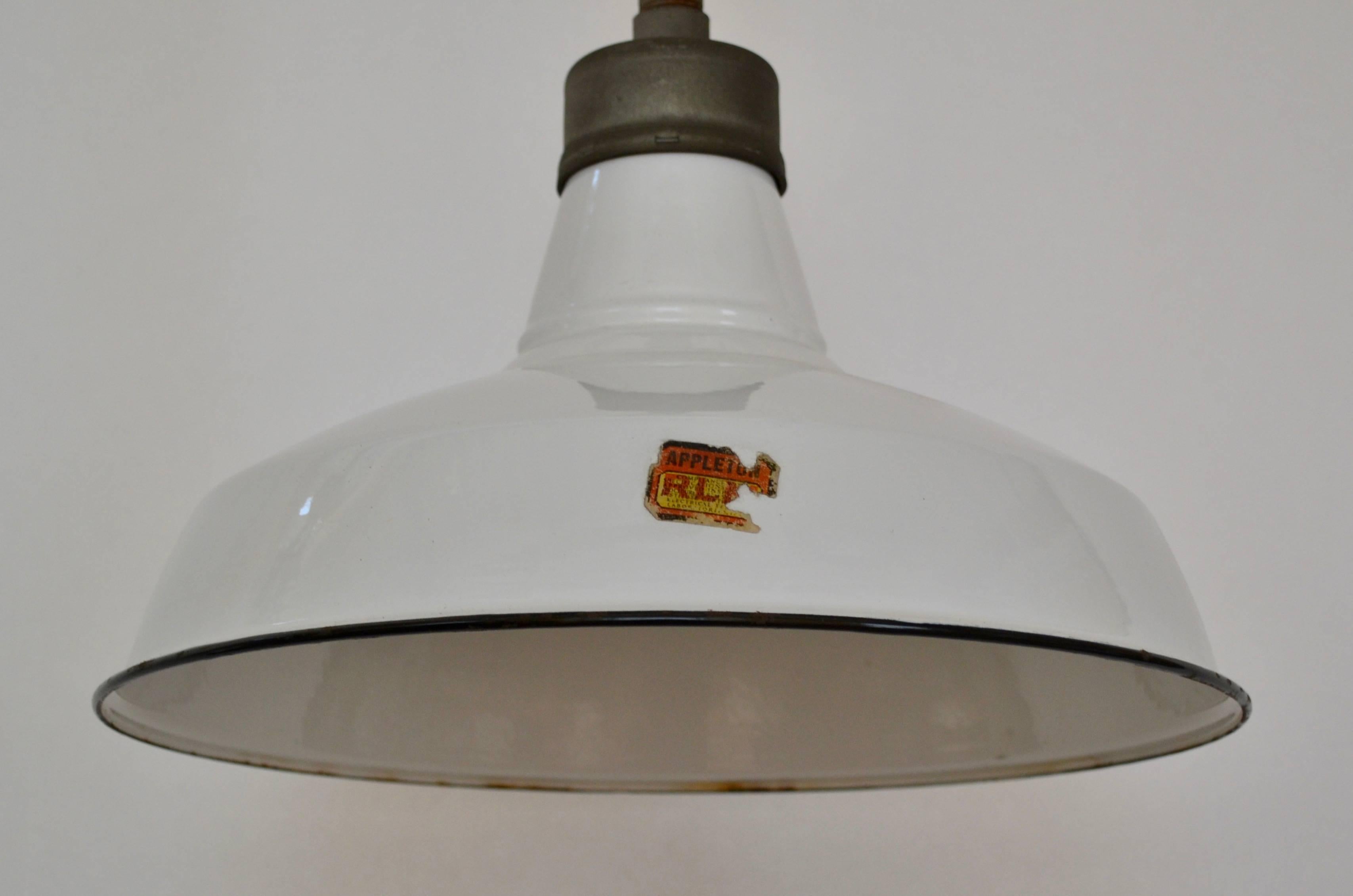 American White Enameled Appleton Factory Lights