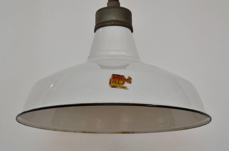 White Enameled Appleton Factory Lights at 1stDibs