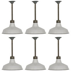 White Enameled Appleton Factory Lights
