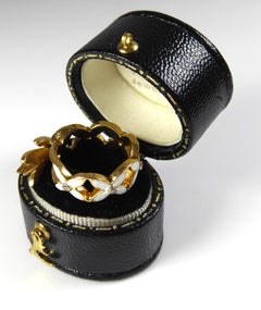 White Enameled Diamond Ring