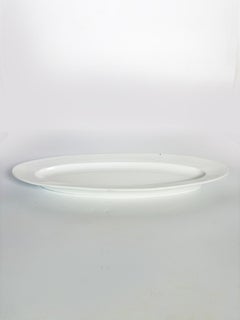 White Enameled faience Dish, France, 20th