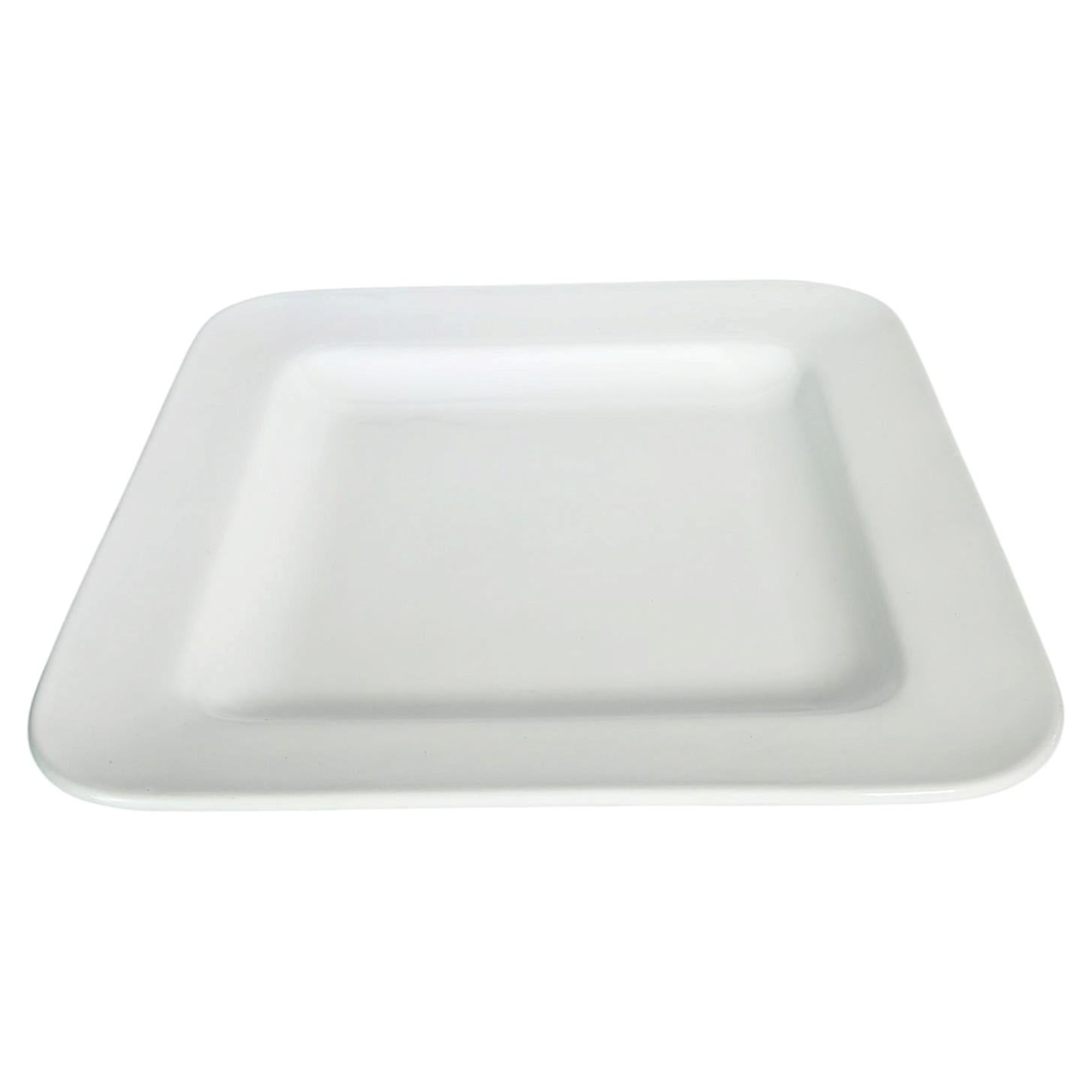 White Enameled faience Dish, France, 20th