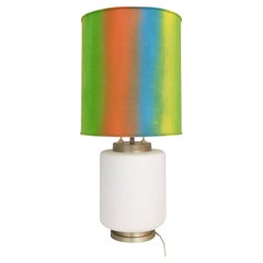 White Encased Glass Table Lamp by Stilnovo with Three-Lighting Options, Italy