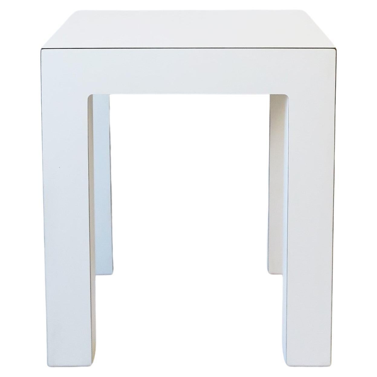 Modern White End Table, ca. 1970s For Sale