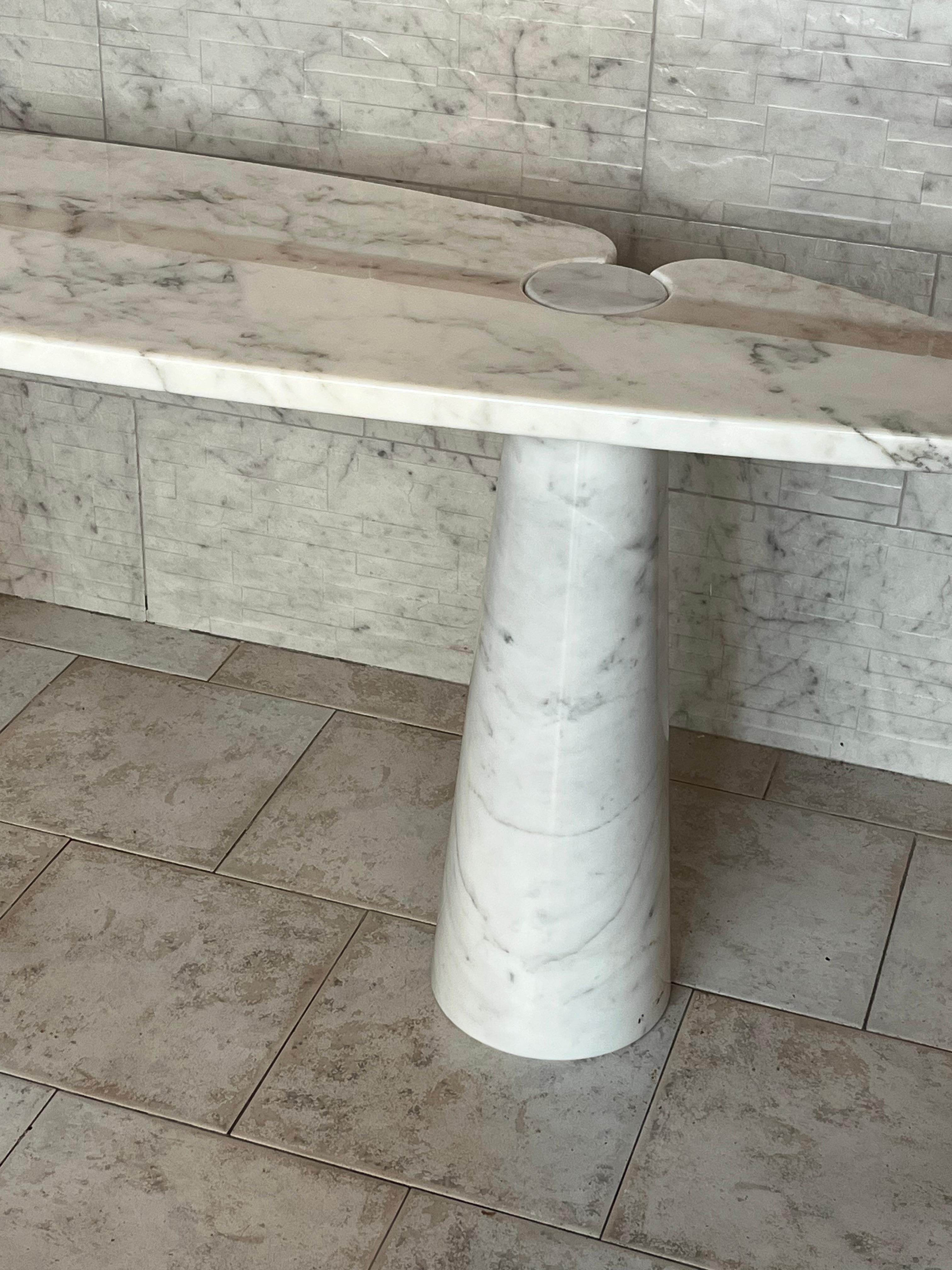 Marble White Eros Console by Angelo Mangiarotti for Skipper, 1971 For Sale
