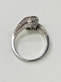 White European Cut Diamond Engagement Ring in Platinum