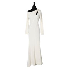 White evening dress with rhinestone Thierry Mugler