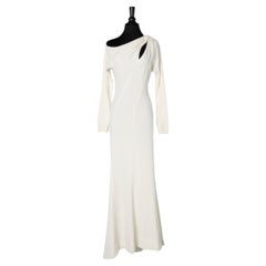 Weißes weißes Abendkleid mit Strass Thierry Mugler