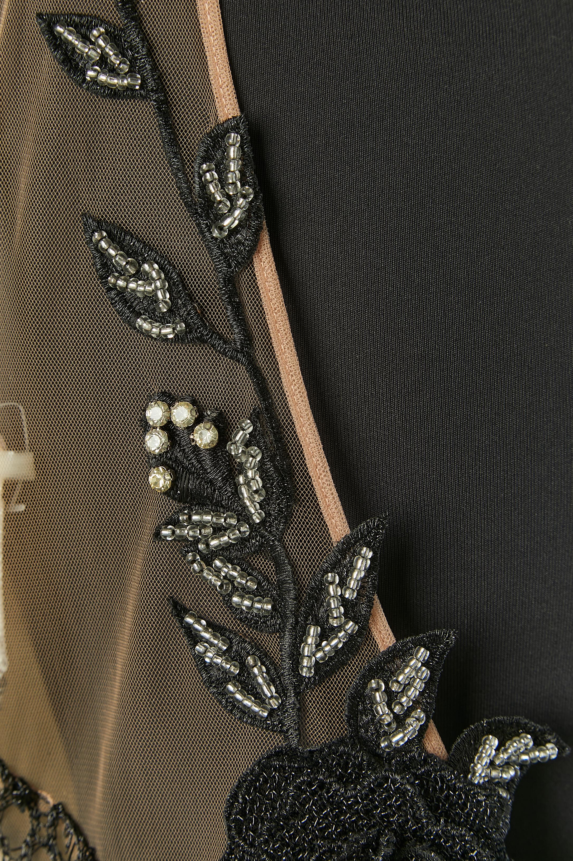 Combinaison de soirée blanche avec broderies et tulle transparent G Mattiolo en vente 6