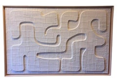 White Extra Extra Large Plaster Abstract Artwork, France, Contemporary