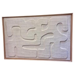 White Extra Extra Large Plaster Abstract Artwork, France, Contemporary