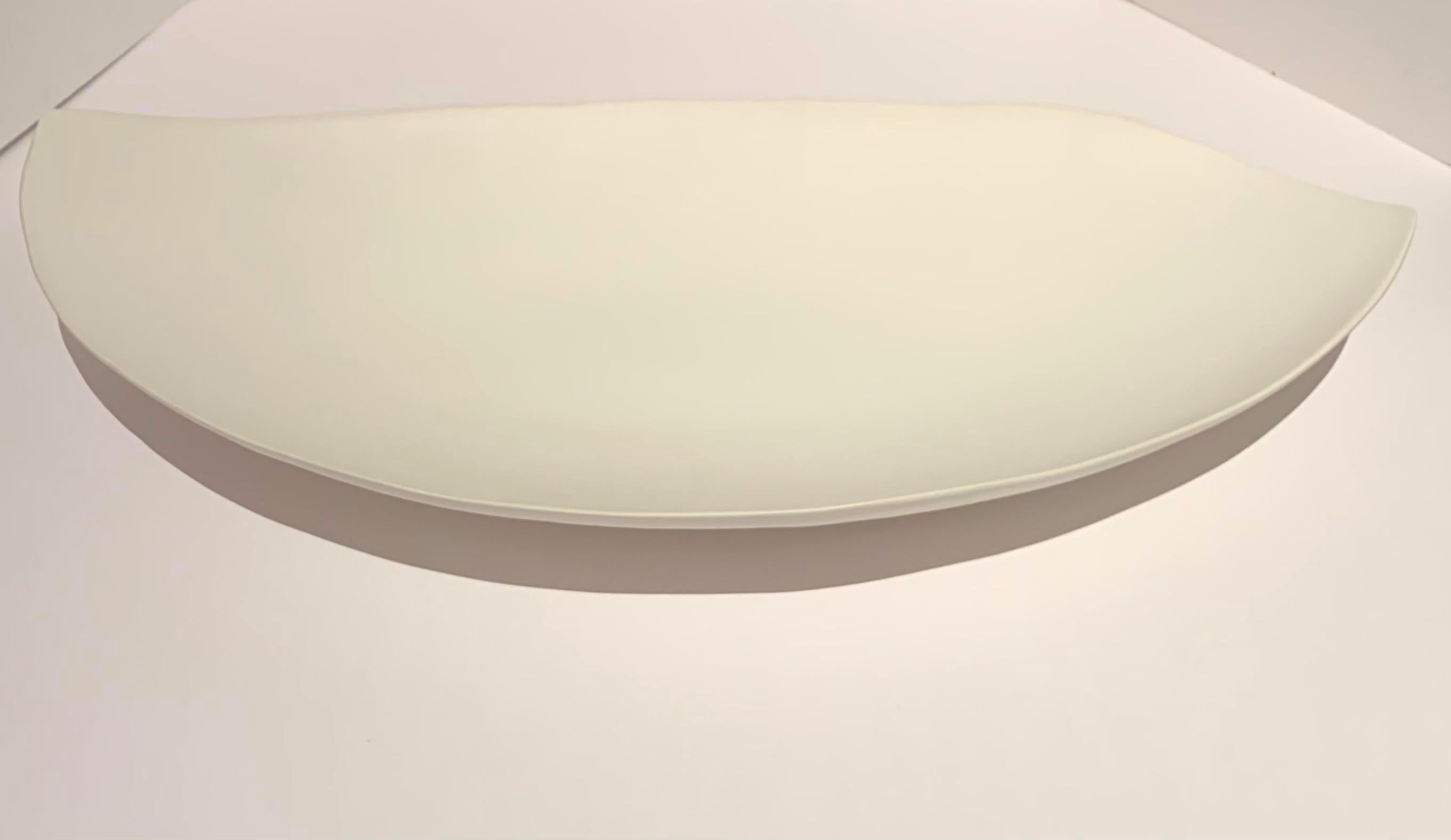 Ceramic White Extra Large Curved Handmade Bowl, Italy, Contemporary
