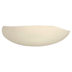 White Extra Large Curved Handmade Bowl, Italy, Contemporary
