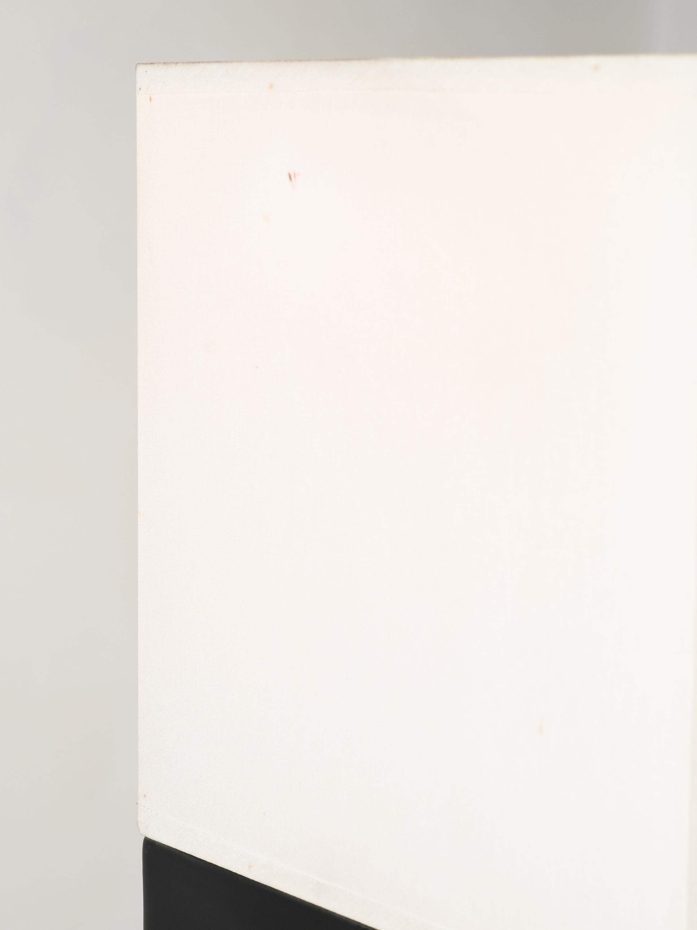 White Fabric & Black Ceramic Lamp by Faïencerie de Charolles, France, 1980s For Sale 6