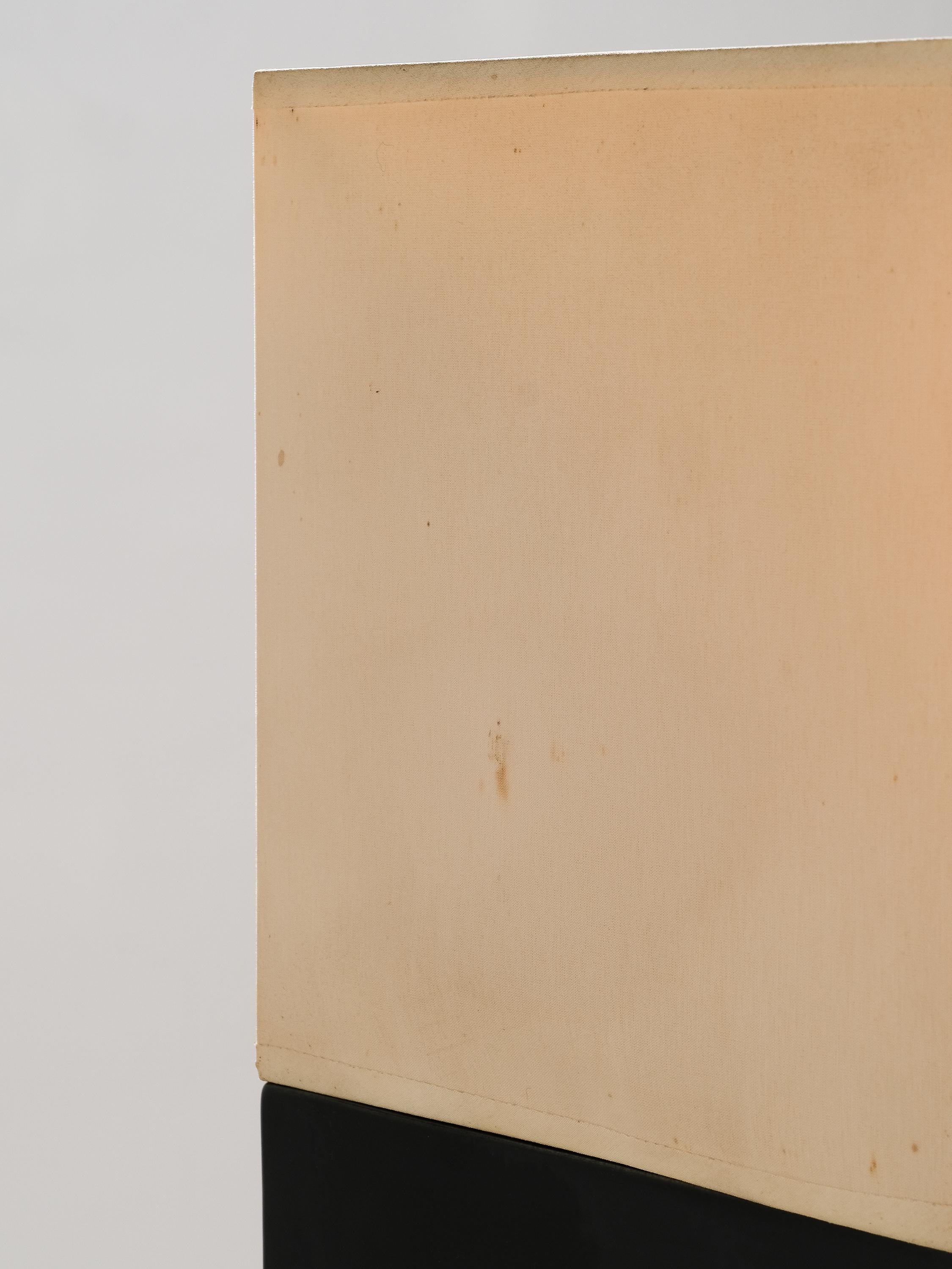 White Fabric & Black Ceramic Lamp by Faïencerie de Charolles, France, 1980s For Sale 7