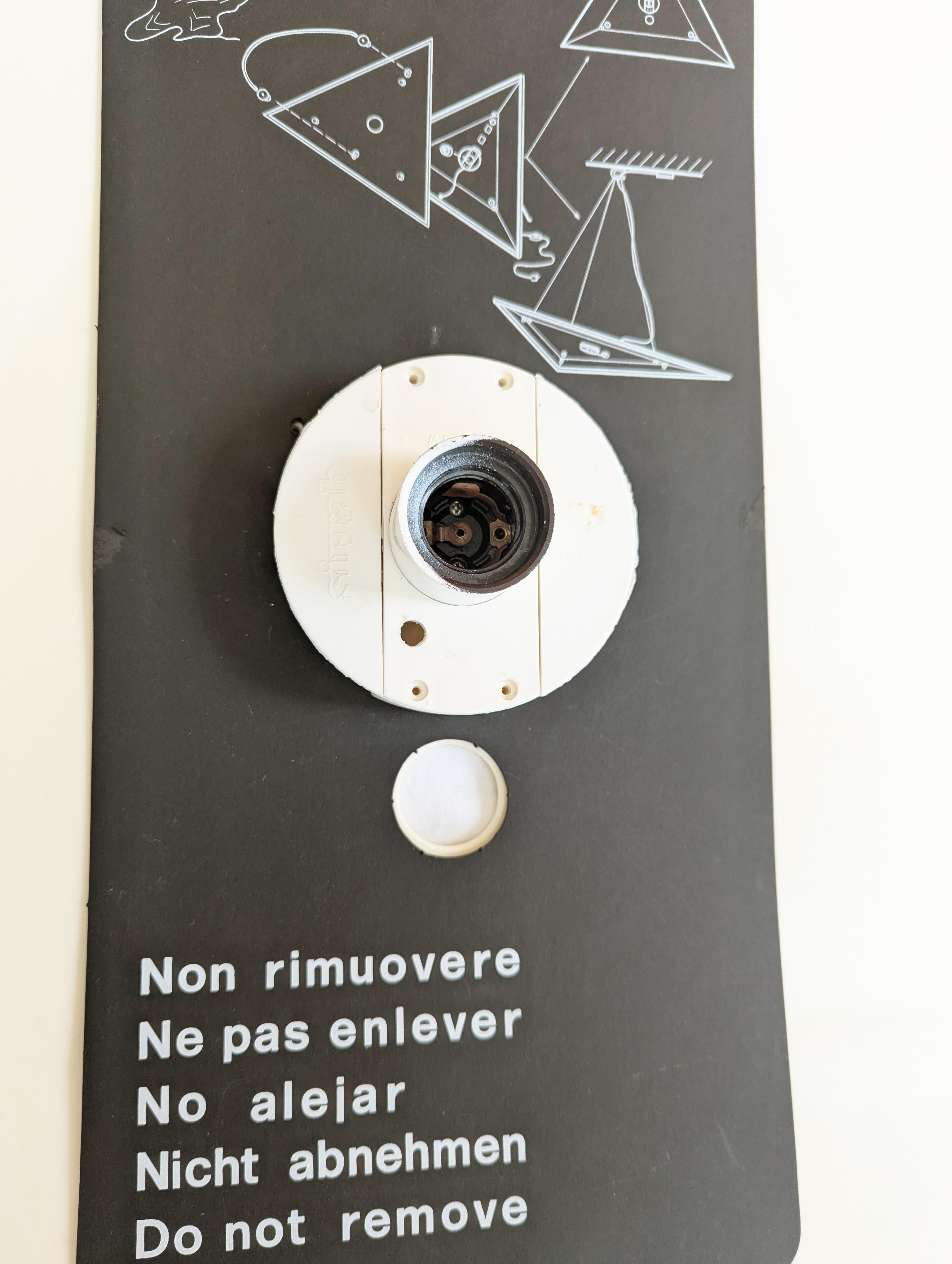 Lampada da parete/soffitto Sanka di Takahama in tessuto bianco, metallo e plastica degli anni '70  Sirrah in vendita 4