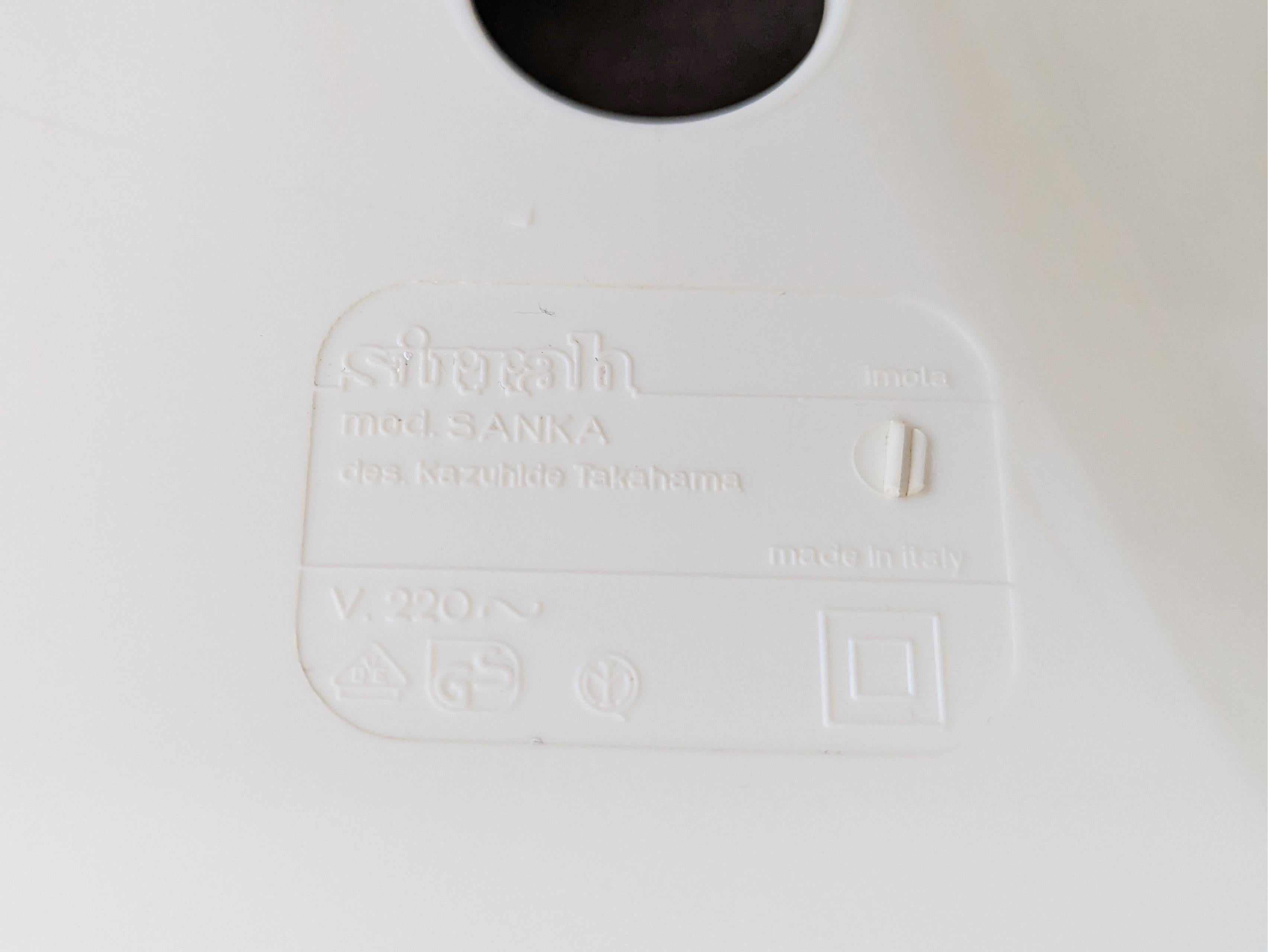Lampada da parete/soffitto Sanka di Takahama in tessuto bianco, metallo e plastica degli anni '70  Sirrah in vendita 2