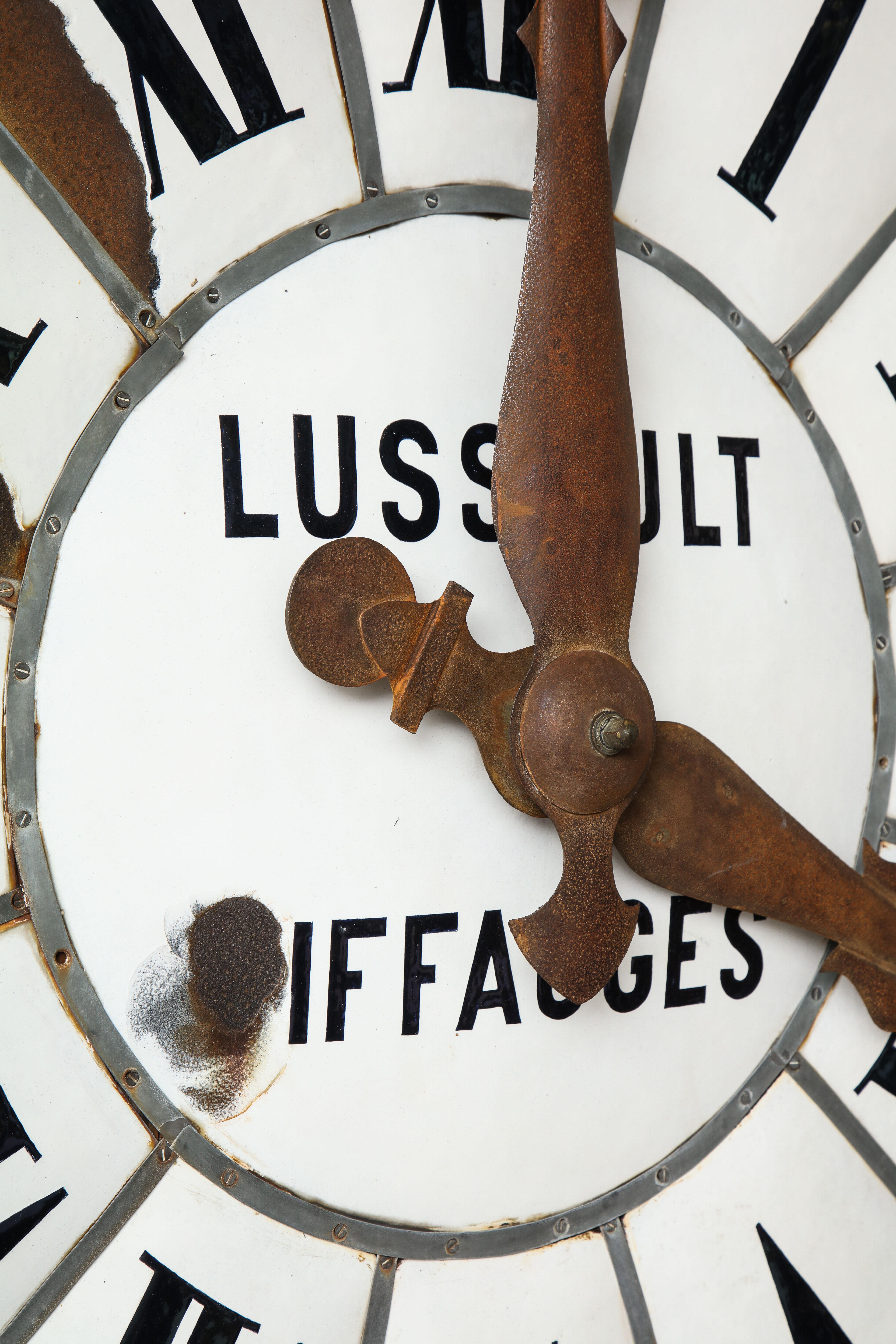 Francese Orologio smaltato a faccia bianca