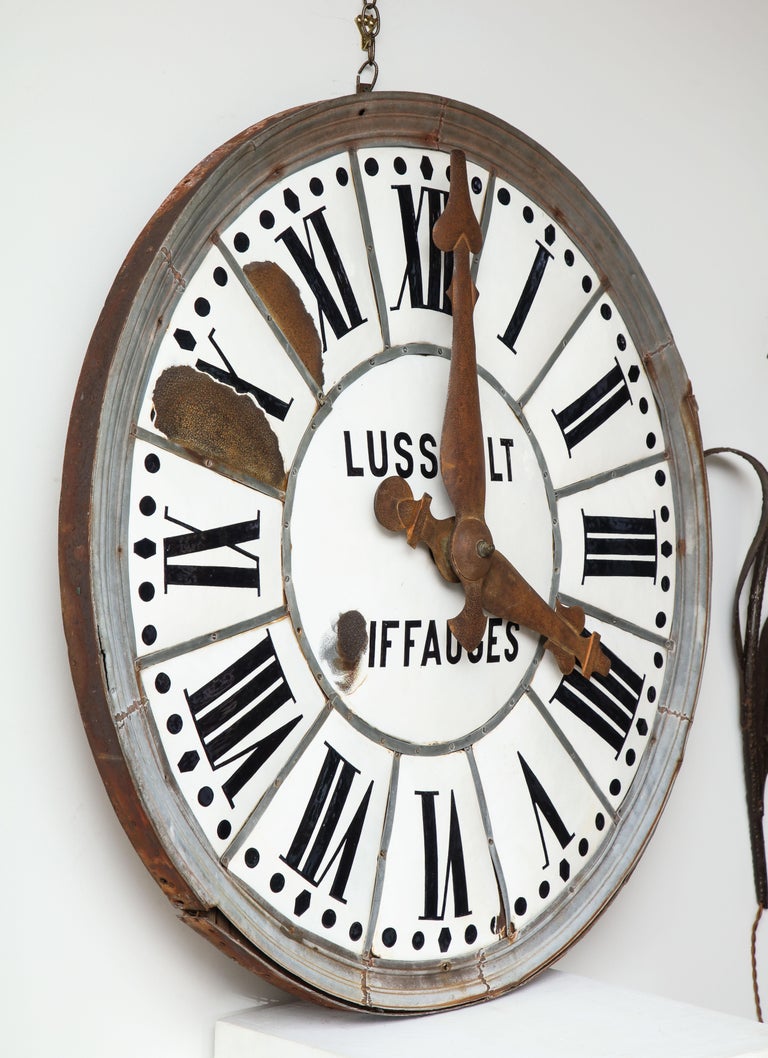 White Face Enamel Clock For Sale at 1stDibs