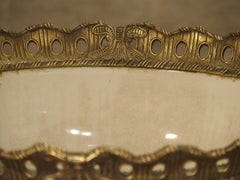 White Faience Urn with Gilt Bronze-Mounted Horses from France, circa 1900