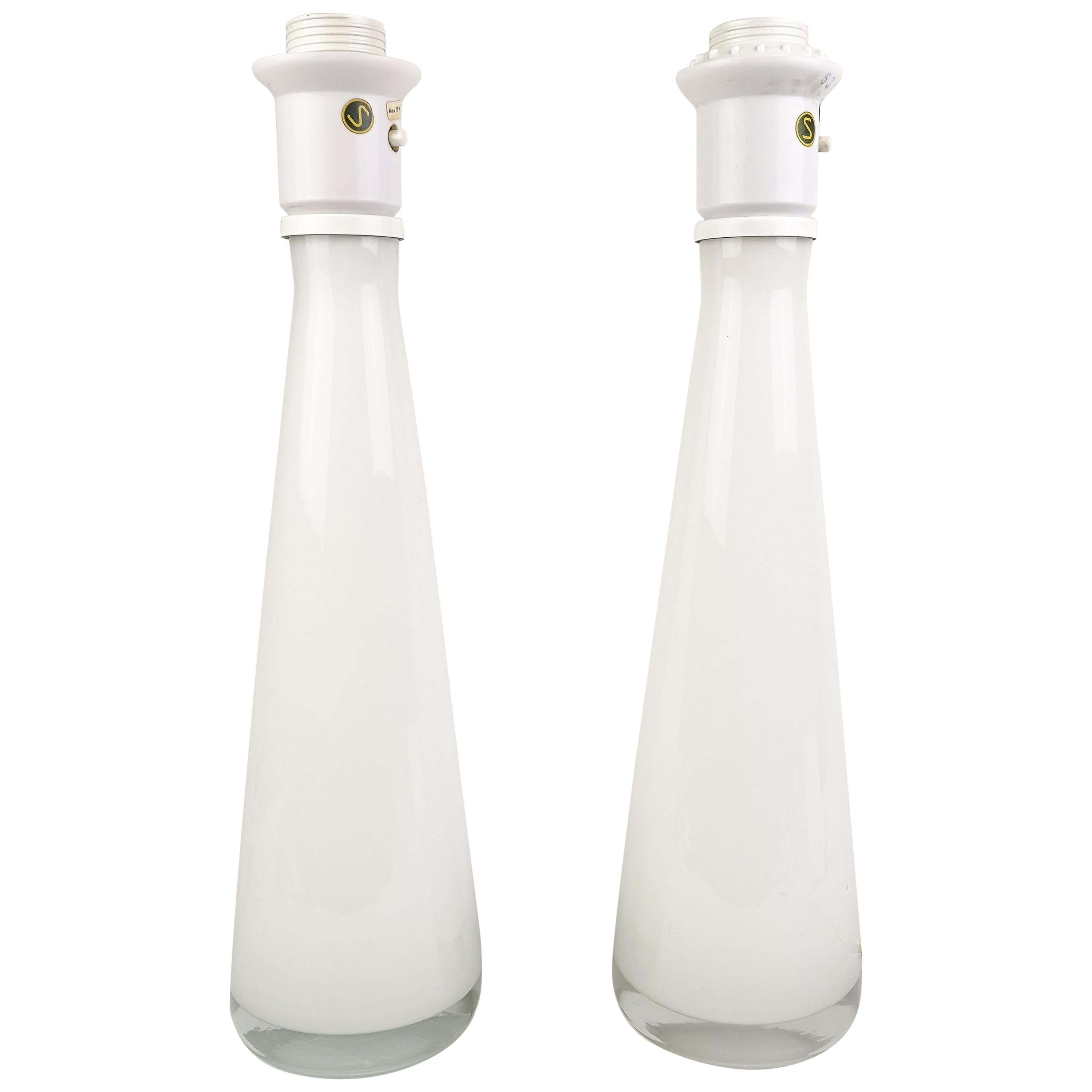 White Falkenberg Table Lamps Sweden, circa 1970