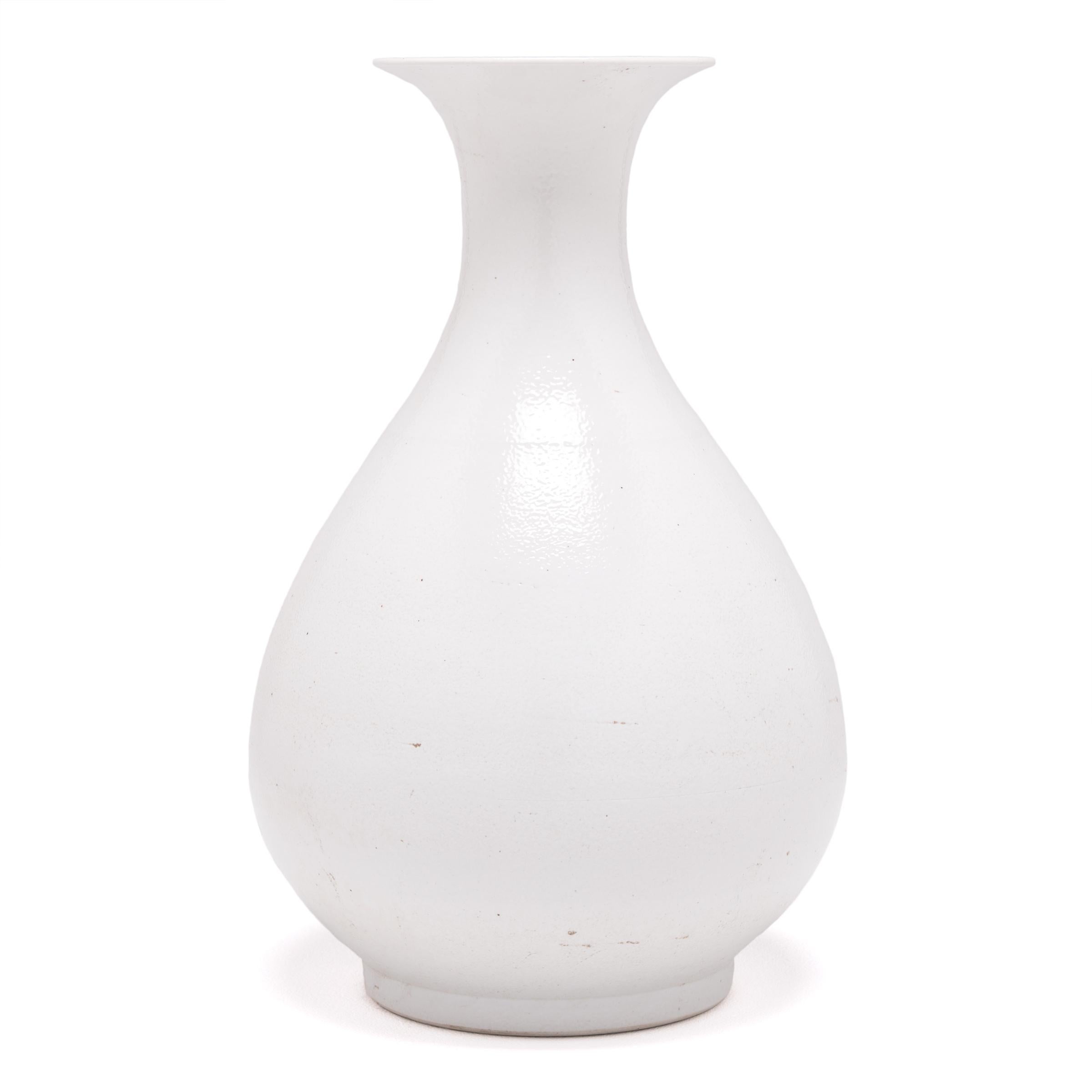 Minimalist Cloud Glazed Pear Vase For Sale