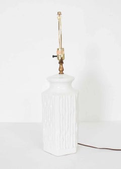 White Faux Bamboo Lamp