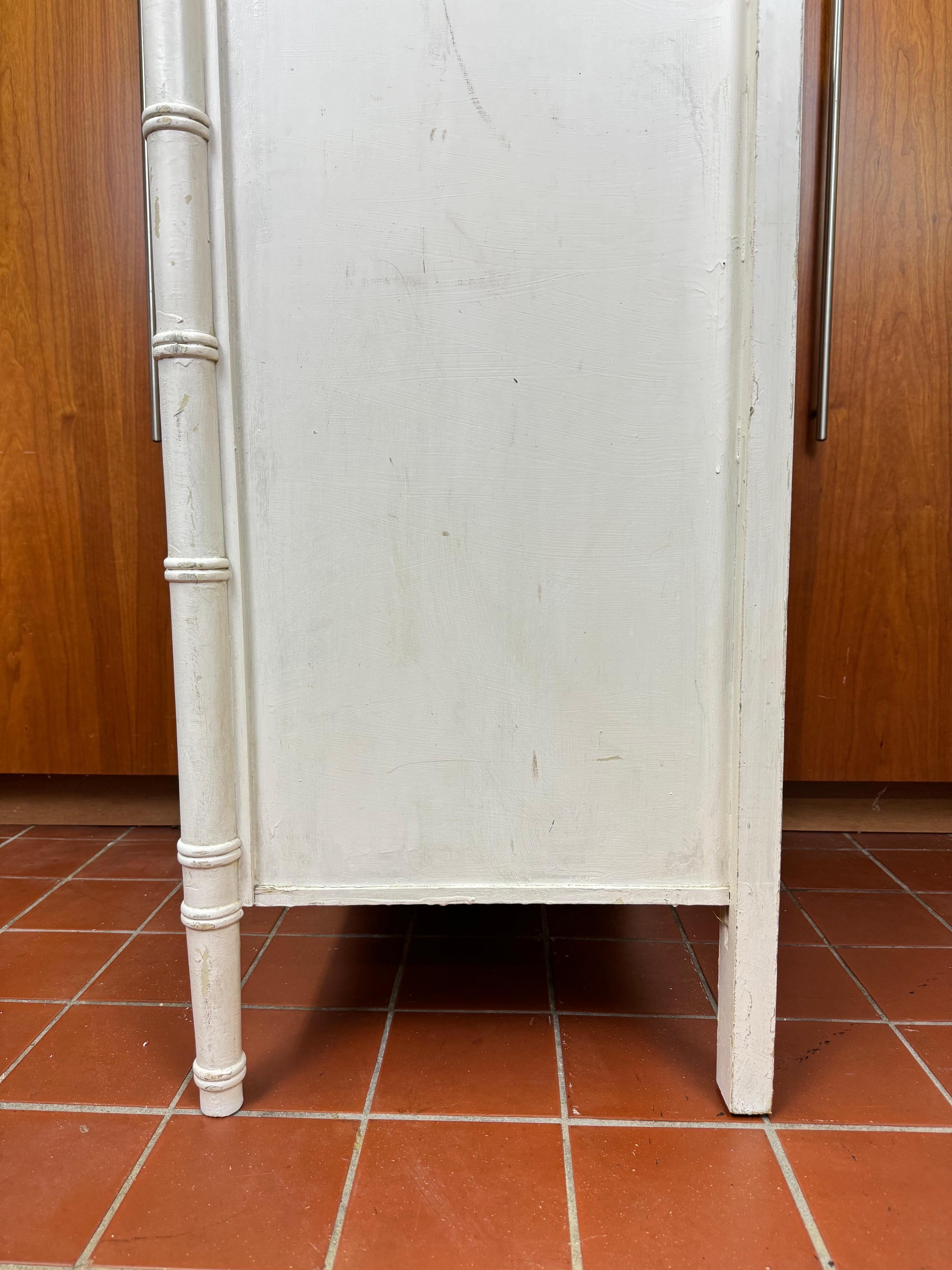 White Faux Bamboo Six Drawer Dresser 11