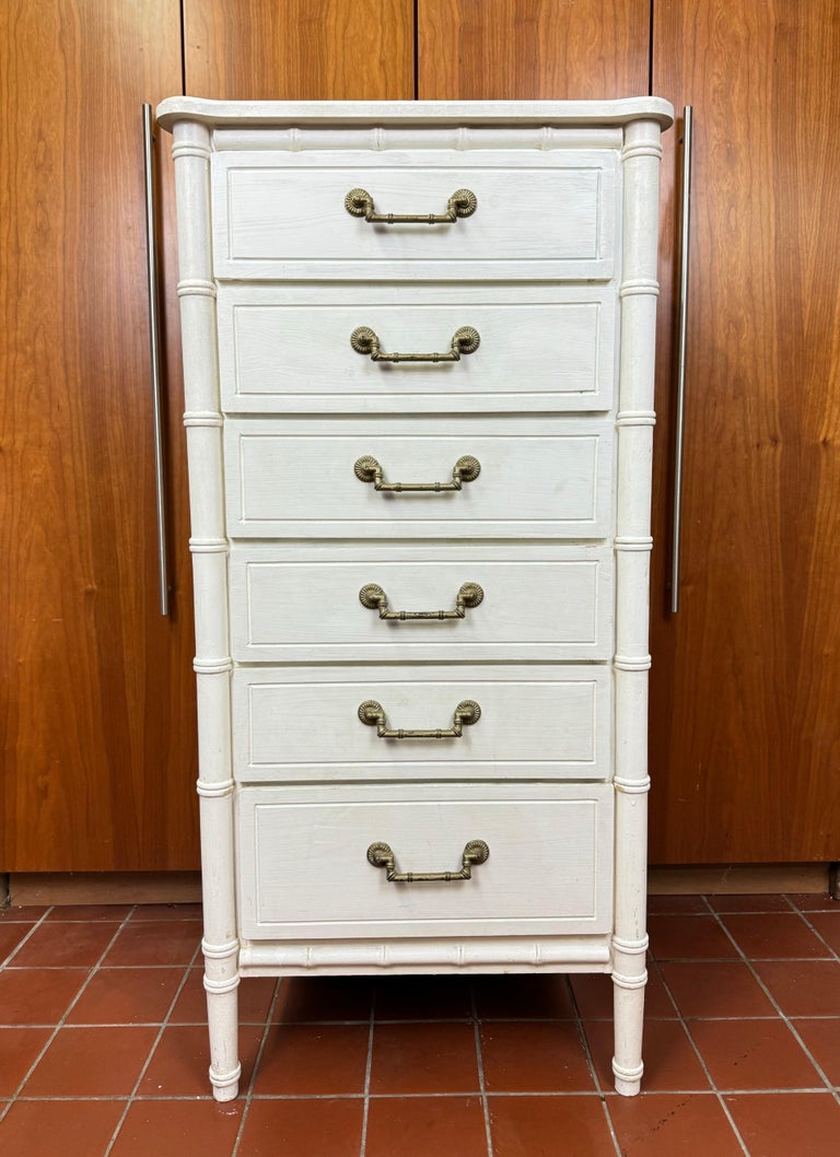 White Faux Bamboo Six Drawer Dresser at 1stDibs White Faux Bamboo Six Drawer Dresser at 1stDibs