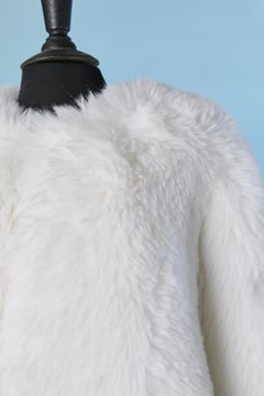 White faux-fur cocoon coat ALEXANDRE VAUTHIER
