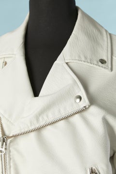 White faux leather biker jacket PISTOLA
