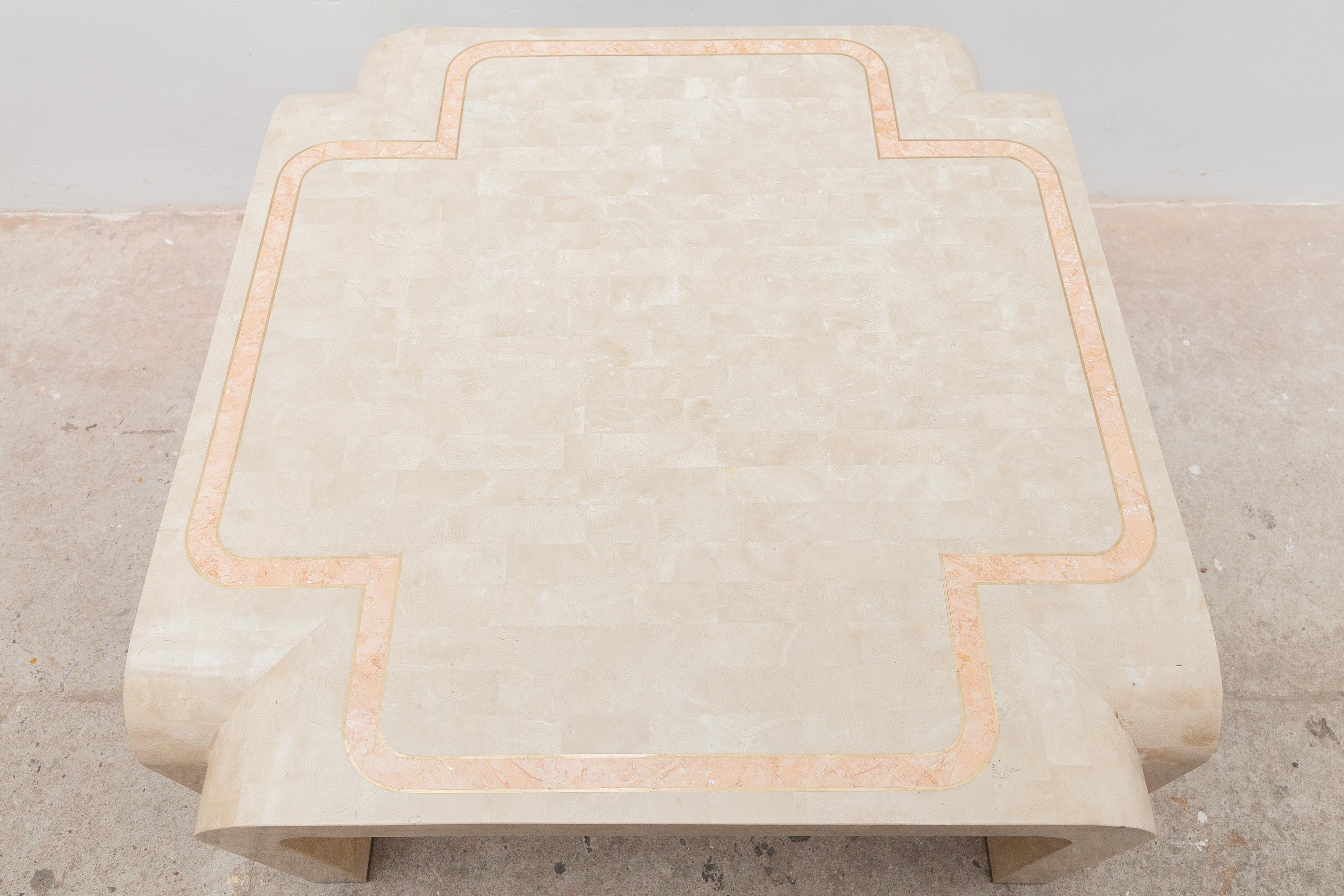 Plated White Faux Marble Geometric Square Coffee Table Italy, 1980s For Sale