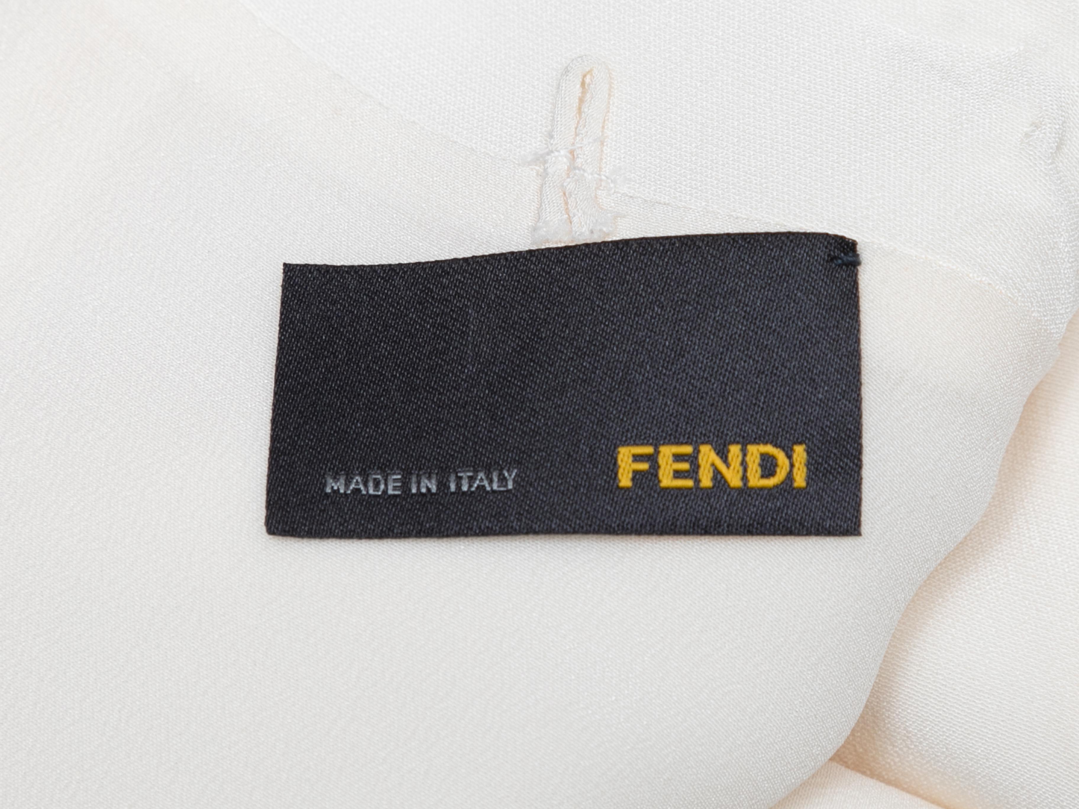 White Fendi Silk-Blend Two-Piece Dress Set Size IT 38 For Sale 1